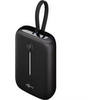 Goobay Power Bank 76251, 10000mAh, 20W, 1x USB-A, 2x USB-C, PD, QC, integruotas USB-C kabelis 13cm, juodas