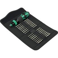 Wera Kraftform Kompakt 60 RA-R Imperial 1, bit set black/green, 17-piece, 1/4", inch, with ratchet function and Rapidaptor quick-change chuck