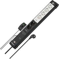 Brennenstuhl Premium-Line Comfort Switch Plus 6-way power strip, 2x permanent black/light grey, 3 meter cable, with hand/foot switch