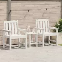 Sodo valgomoji kėdė 2 pcs Balta 65,5 x 59 x 88 cm HDPE