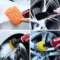 Automobilių šepetėlių rinkinys Įvairiaspalvis poliratanas