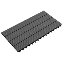 Terasinė Plytelė 6 pcs Juodas 60 x 30 cm MPK