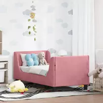 Vaikiška Lovo Rėmas su Galvūgaliu Rožinė 70 x 140 cm Aksomas