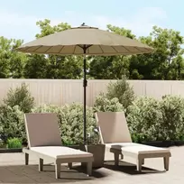 Lauko skėtis nuo saulės su aliuminio stulpu, taupe, 270cm