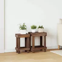 Augalų stovas 2 pcs Ruda 70 x 11 x 27 cm Mahogany Medis