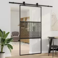 Stiklinės durys „Fretwork“ Juoda 102,5 x 2 x 205 cm Aliuminis