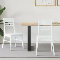 Valgomojo kėdės 2 pcs Balta 43 x 54 x 89 cm Kietas gumos medis