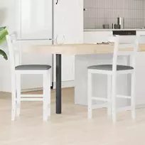 Valgomojo kėdės 2 pcs Balta 40 x 47,5 x 99,5 cm
