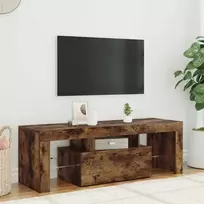 Televizoriaus spintelė su LED, dūminio ąžuolo, 120x35x40cm