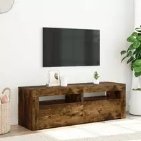 Televizoriaus spintelė su LED, dūminio ąžuolo, 120x35x40cm