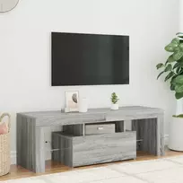 Televizoriaus spintelė su LED, pilka ąžuolo, 120x35x40cm