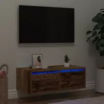 Televizoriaus spintelė su LED, medienos, 75x35,5x25 cm