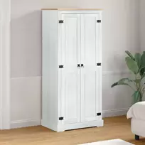 Spintos su lentyna Balta 76 x 50 x 170 cm Kietos pušies mediena
