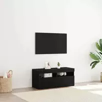 Televizoriaus spintelė su LED Juodas ąžuolas 90 x 35 x 40 cm