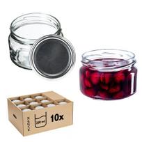 KADAX Denia konservavimo stiklainiai 250ml 10vnt 82mm + sidabrinis dangtelis