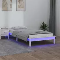 Lovos rėmas su LED, baltas, 90x190cm, mediena, vienvietis