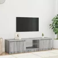 Televizoriaus spintelė su LED, pilka ąžuolo, 140x40x36cm