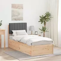Lovo rėmas su apmuštu galvūgaliu Tamsiai pilka 80 x 200 cm