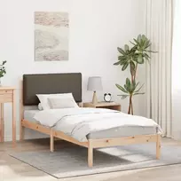 Lovo rėmas su apmuštu galvūgaliu Taupe 80 x 200 cm