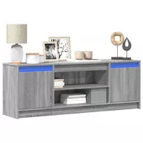 Televizoriaus spintelė su LED, pilka, 139,5x34x50cm, mediena