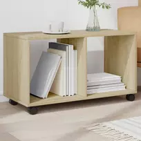 Spintelė su ratukais, ąžuolo, 72x33x42,5cm, apdirbta mediena