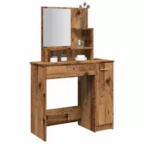 tualetinis staliukas su veidrodžiu, senas medis 86,5x35x136 cm