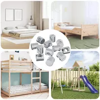Cilindrinės veržlės 4500 pcs Sidabro M6 x 12 mm Metalas