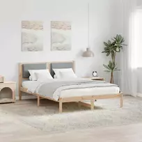 Lovos rėmas Šviesiai pilka 140 x 200 cm Kietos pušies mediena