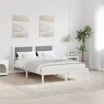 Lovo rėmas su apmuštu galvūgaliu Šviesiai pilka 140 x 200 cm