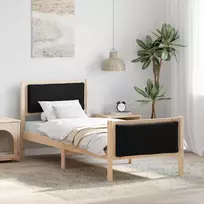 Lovos rėmas su galvūgalio Juoda 80 x 200 cm audinys