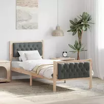Lovos rėmas Tamsiai pilka 80 x 200 cm Kietos pušies mediena