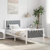 Lovos rėmas Šviesiai pilka 80 x 200 cm Kietos pušies mediena