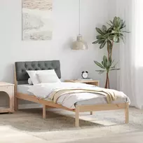 Lovos rėmas ruda ir tamsiai pilka 80 x 200 cm Pušies masyvas