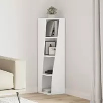 Kampinė spintelė Aukštai blizganti balta 27,5x27x102cm