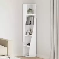 Kampinė spintelė Aukštai blizganti balta 27,5x27x140cm
