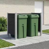Atliekų konteinerio tvora Pilka 161 x 85 x 115 cm Alavas ir WPC