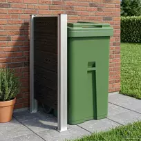 Atliekų konteinerio tvora Pilka 85 x 12 x 115 cm Alavas ir WPC
