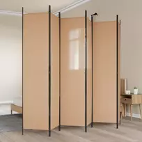 6-skydelio kambario pertvara Smėlio 300 x 220 cm Audinys