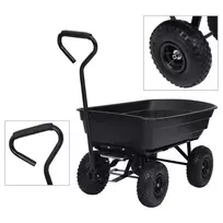 Paverčiamas rankinis sodo vežimėlis, juodos spalvos, 300kg, 75l