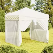 Proginė palapinė su šoninėmis sienomis, kreminė, 2x2m