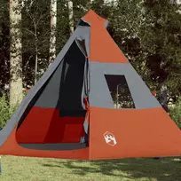 Stovyklavimo palapinė, oranžinė, septynvietė, tipi dizaino