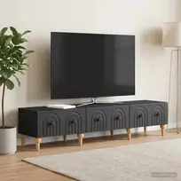 Televizoriaus spintelė su stalčių Juoda 147 x 34,5 x 30 cm
