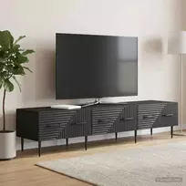 Televizoriaus spintelė su stalčių Juoda 147 x 34,5 x 30 cm