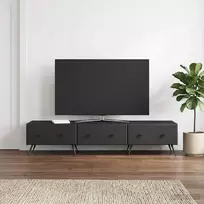Televizoriaus spintelė su stalčių Juoda 147 x 34,5 x 30 cm