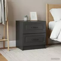 Šalia lovos spintelė su stalčių 2 pcs Juoda 43 x 34,5 x 44,5 cm