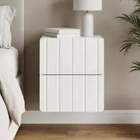 Sieninis naktinis staliukas Itin blizgi balta 33 x 34,5 x 43 cm