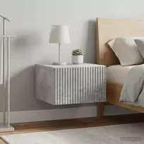 Sieninis naktinis staliukas 2 pcs Betono pilka Apdirbta mediena