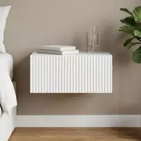 Sieninis naktinis staliukas Itin blizgi balta 49 x 34,5 x 20 cm