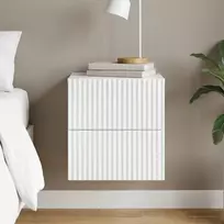 Sieninis naktinis staliukas Itin blizgi balta 33 x 34,5 x 40 cm