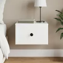 Sieninis naktinis staliukas Itin blizgi balta 34,5 x 33 x 20 cm